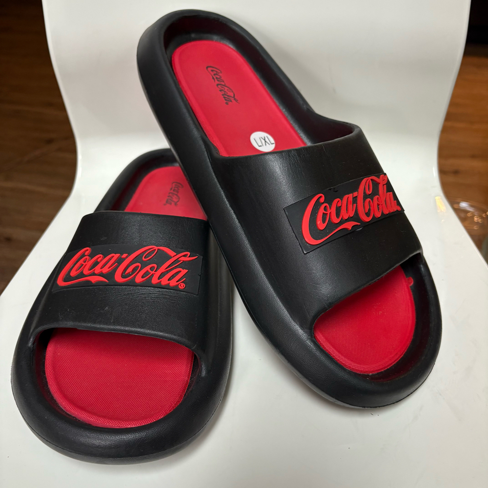 Coca Cola slides sandals mens sz 13 red black